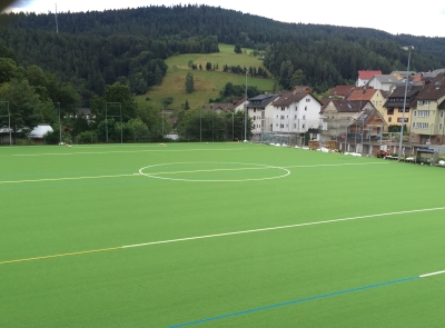 Kunstrasenerneuerung - 29.07.2016 der neue Rasens wird verlegt