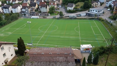 Kunstrasenerneuerung - 06.08.2016 das Einsanden hat begonnen